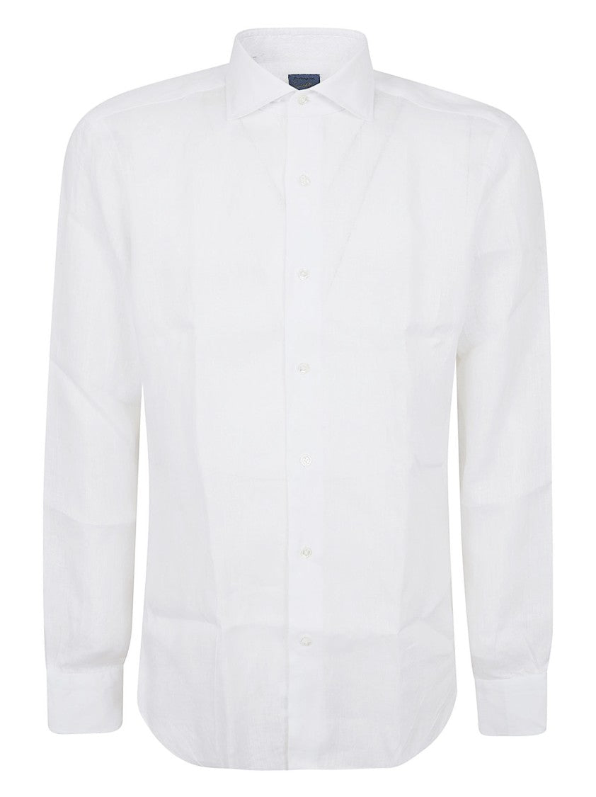 Barba Napoli Linen Shirt With Classic Collar And Button Closure