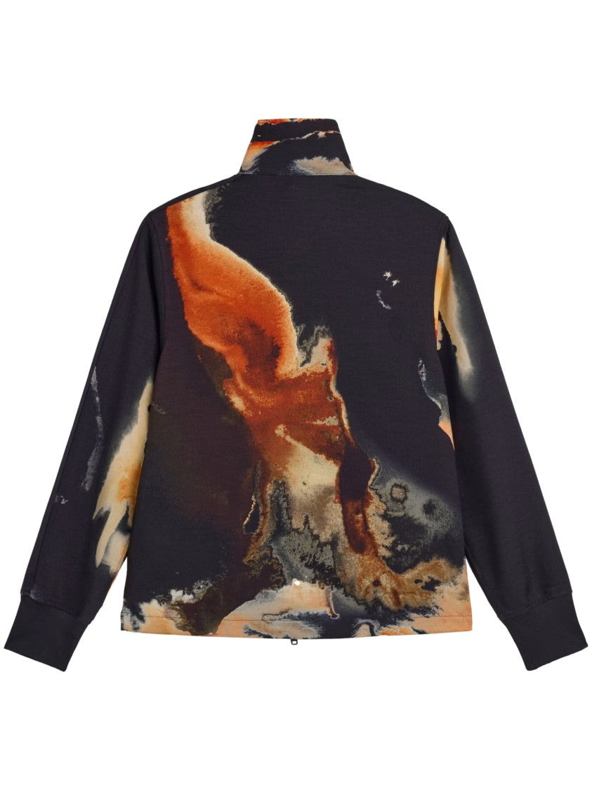 Y-3 High Collar Sweater With Abstract Fiery Pattern