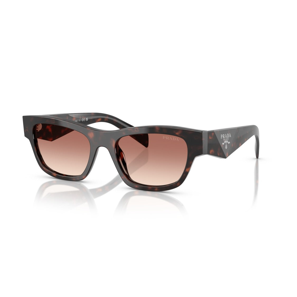 Prada 0Pr B09s Rectangular Frame Tortoiseshell Acetate Sunglasses