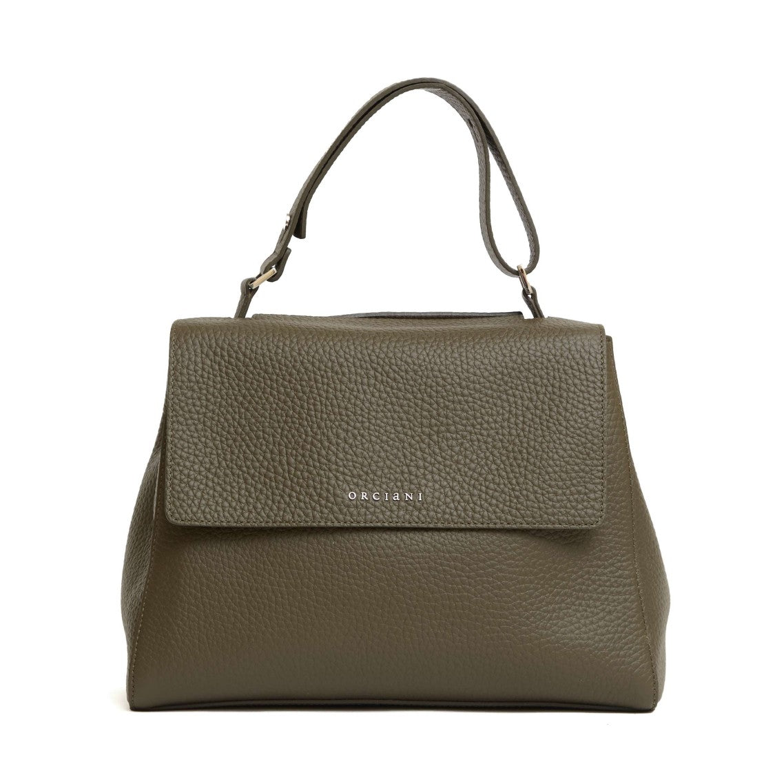 Orciani Structured Textured Green Leather Handbag