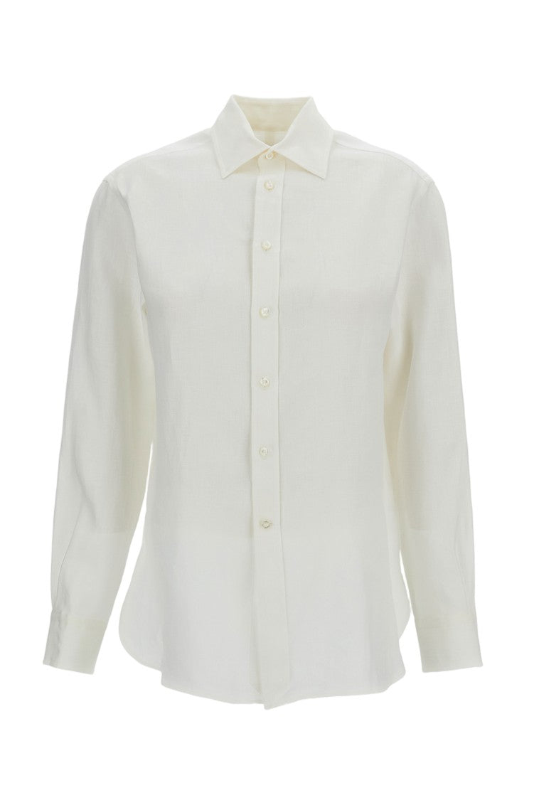 Ralph Lauren Collection Beige Linen Button-Up Shirt