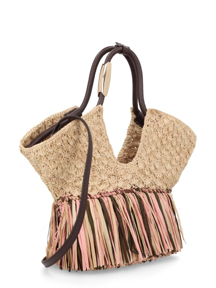 Zimmermann Goldentime Woven Raffia Fringe Bag