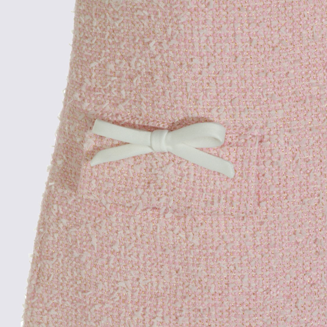 Self-Portrait Pastel Pink Mini Dress With Lace Collar And Bow Details