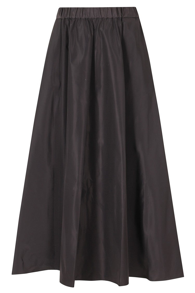 Aspesi Gray Mia Gathered Elastic Waistband Flared Midi Skirt