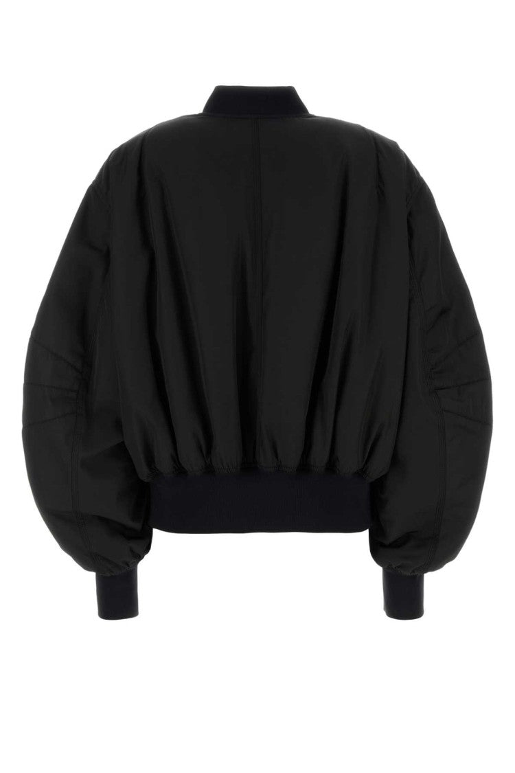 The Attico Black Polyester Oversize Bomber Jacket
