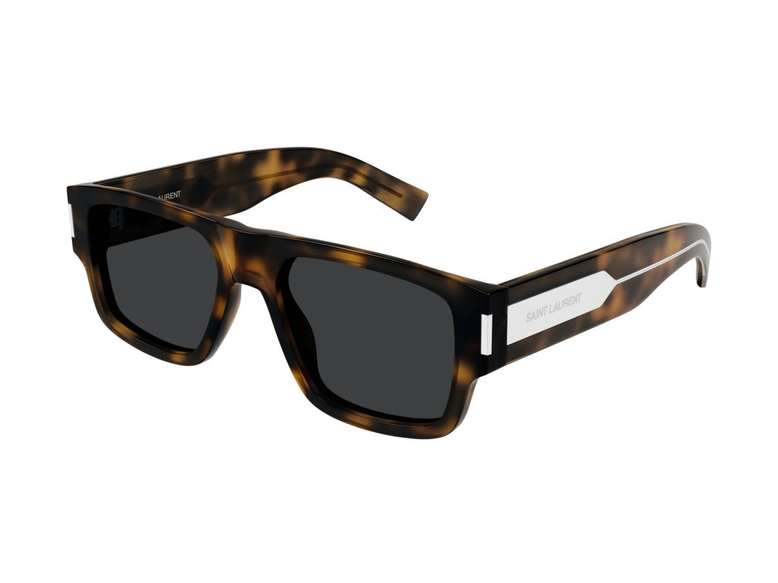 Saint Laurent Silver Sl 659 Tortoiseshell Oversized Square Sunglasses