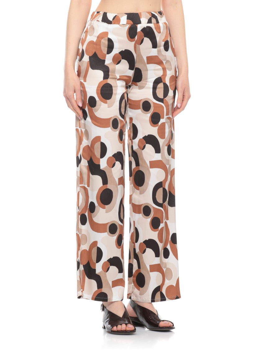 Kangra Ivory Viscose Palazzo Wide-Leg Pants