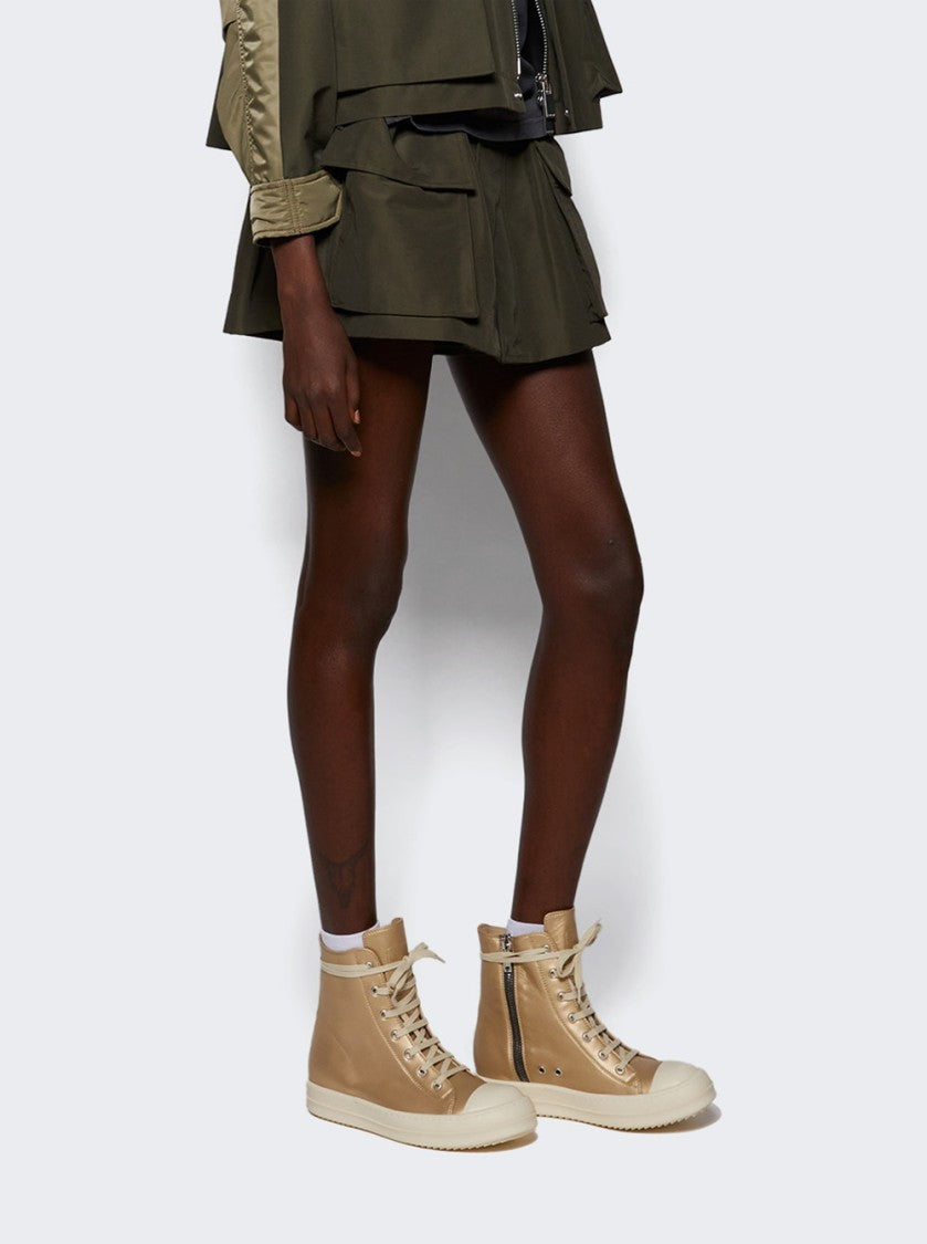 Rick Owens Hollywood High Top Sneakers Gold And Milk