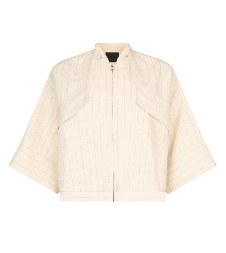 Liu Jo Pinstriped Viscose Blend Jacket.In Bomber Style