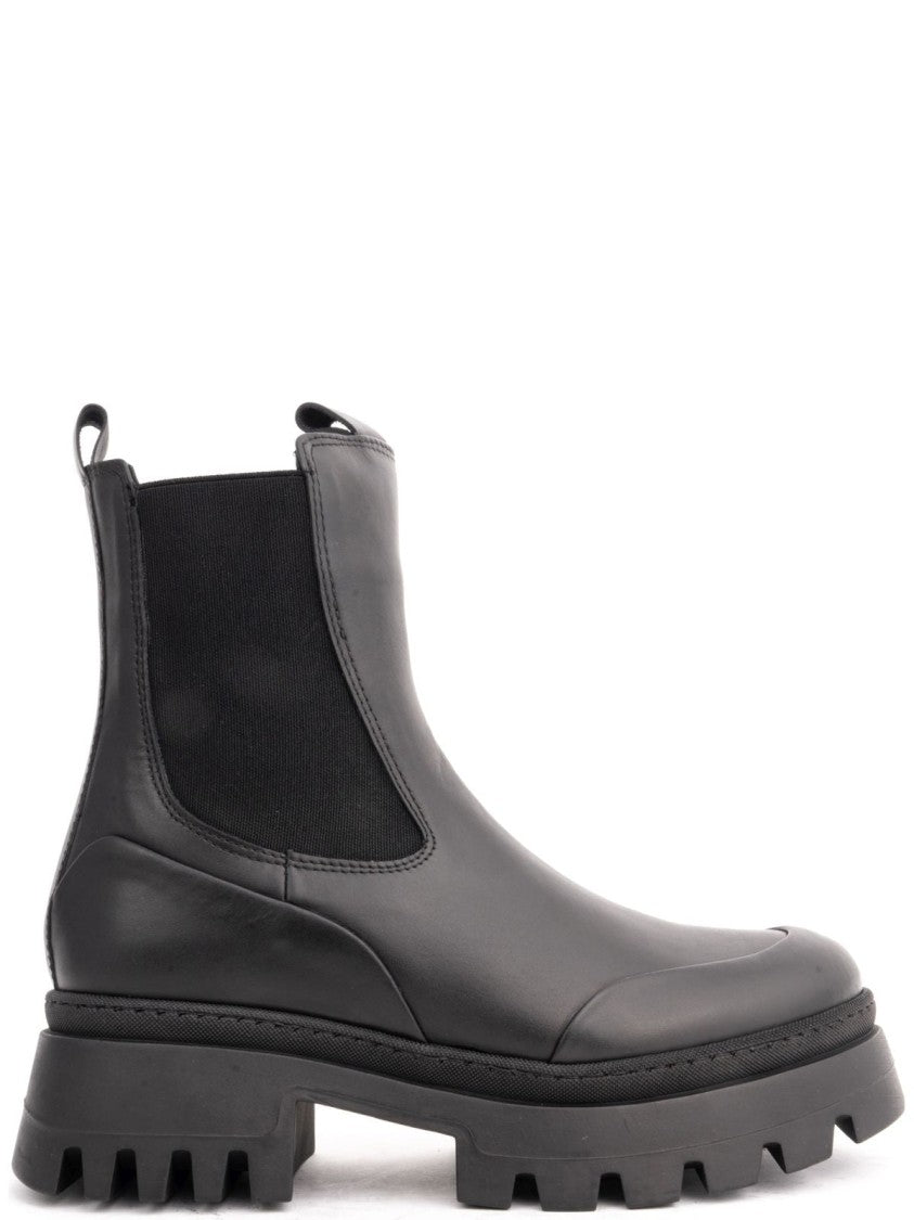 La Conte Black Leather Ankle Boots
