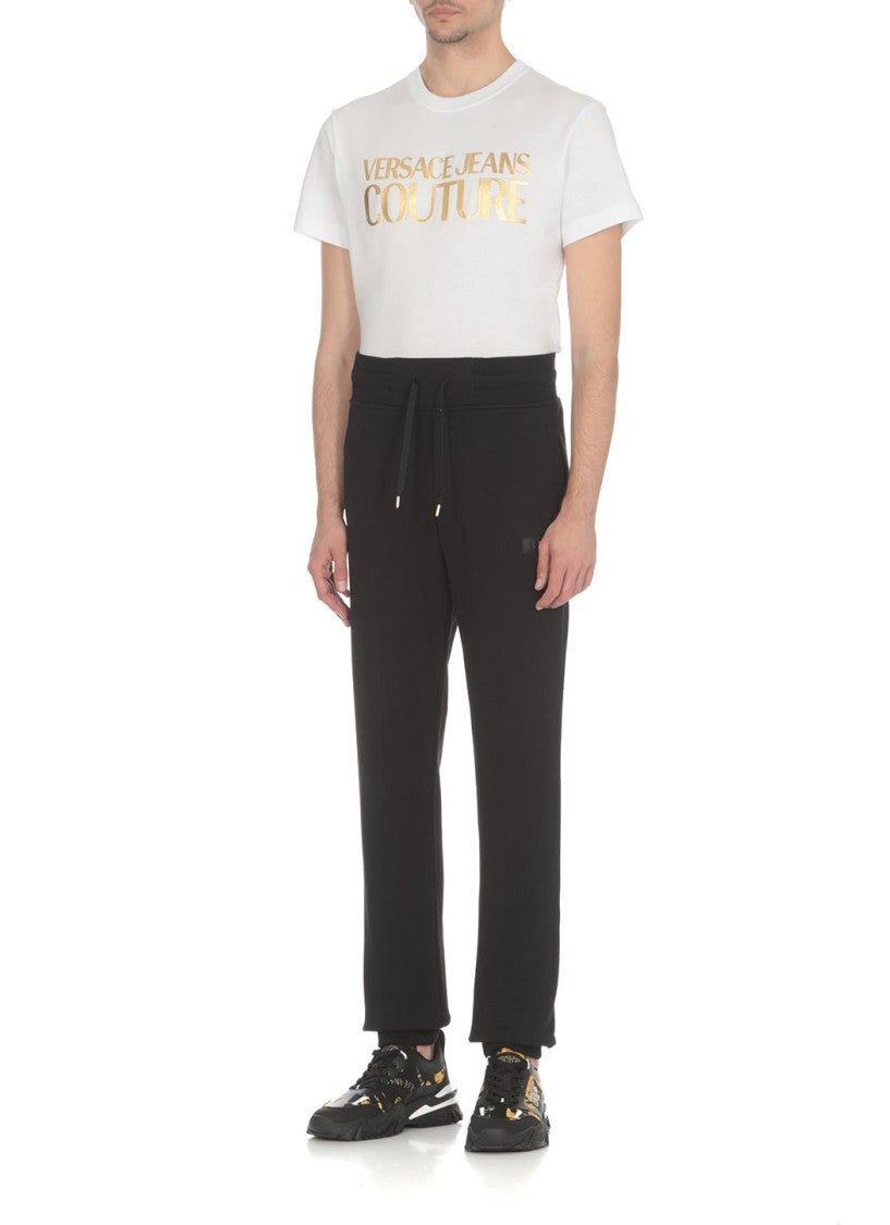 Versace Jeans Couture Black Cotton Drawstring Jogger Sweatpants