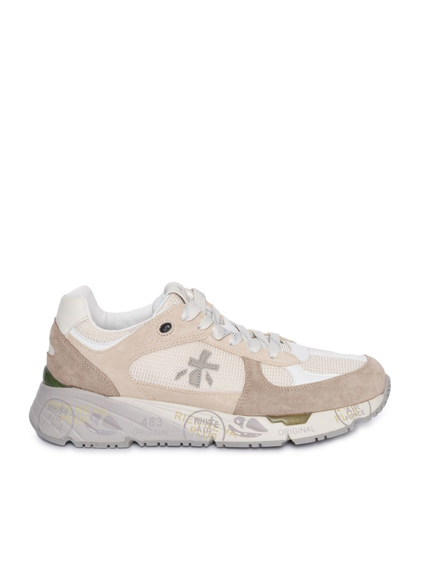Premiata Textured Calf Leather And Nylon Sneakers