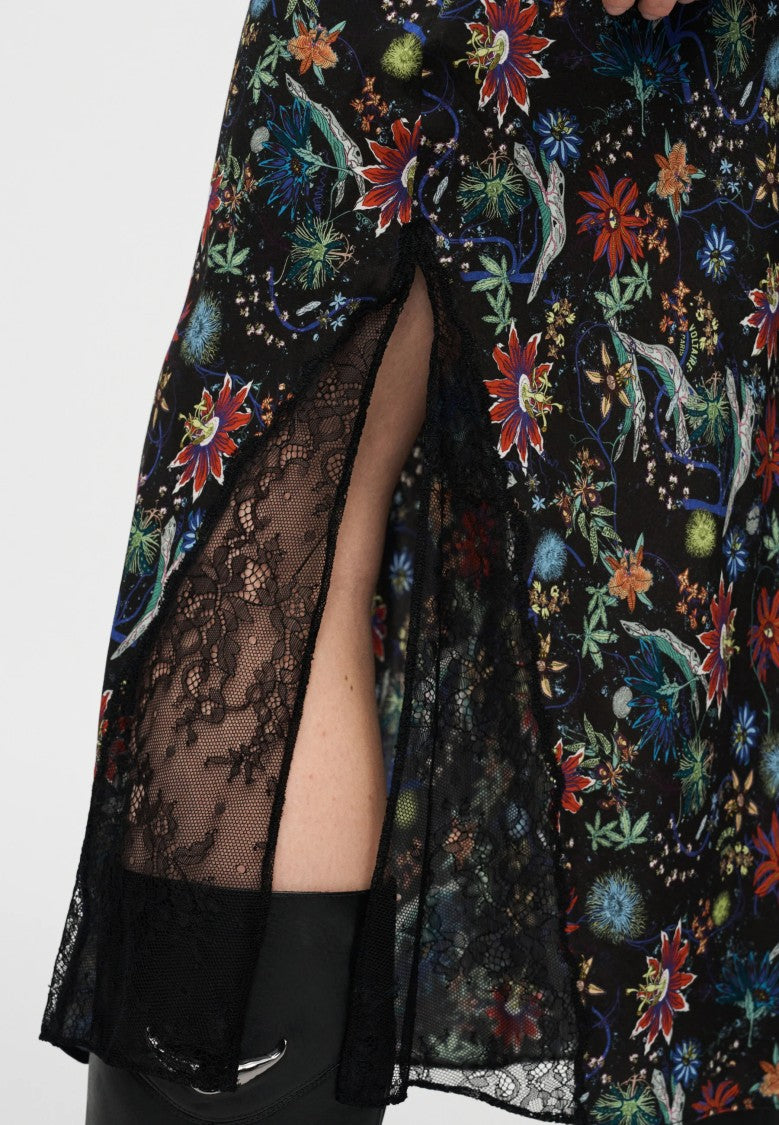 Zadig & Voltaire Midi Skirt With Floral And Abstract Pattern