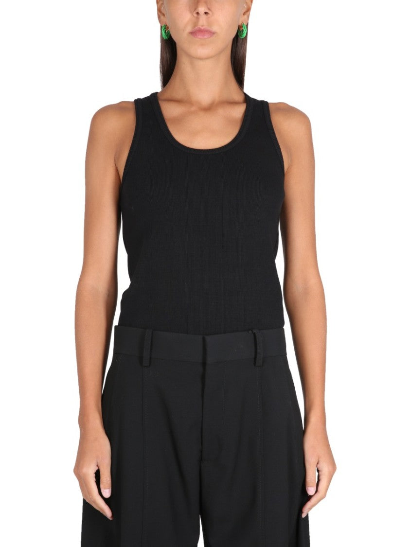 Bottega Veneta Ribbed Slim-Fit Top With Round Neckline