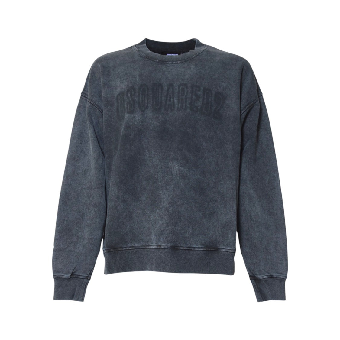 Dsquared2 Washed Anthracite Crew Neck Sweater With Subtle Logo