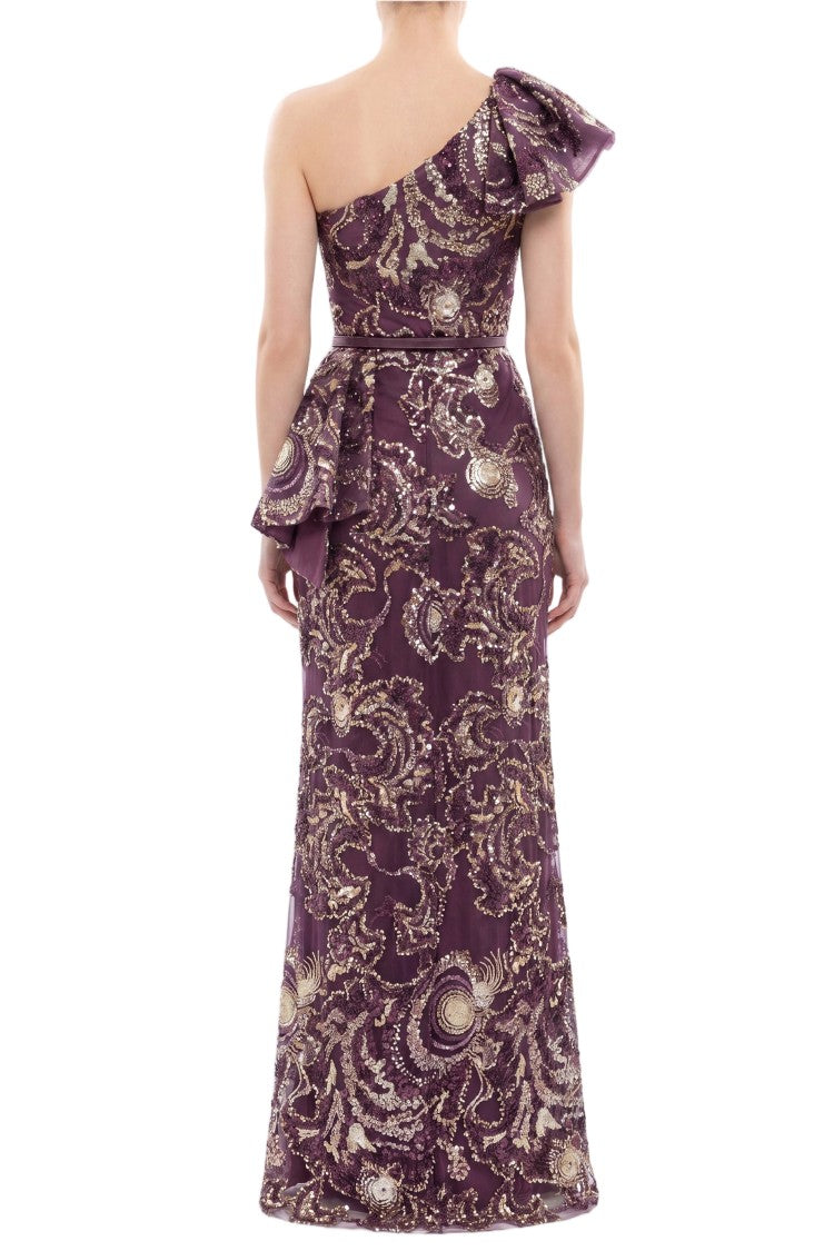 Saiid Kobeisy Ruffle Embroidered Long Dress