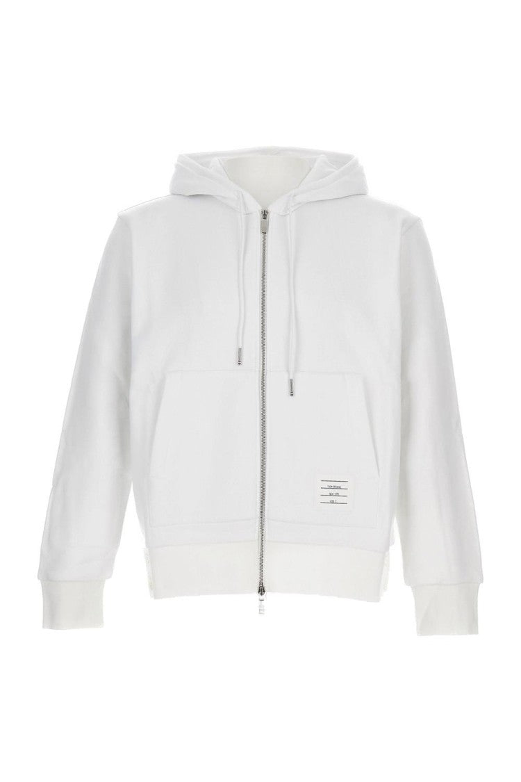 Thom Browne Zip-Up Pullover With Adjustable Hood And Patch Logo