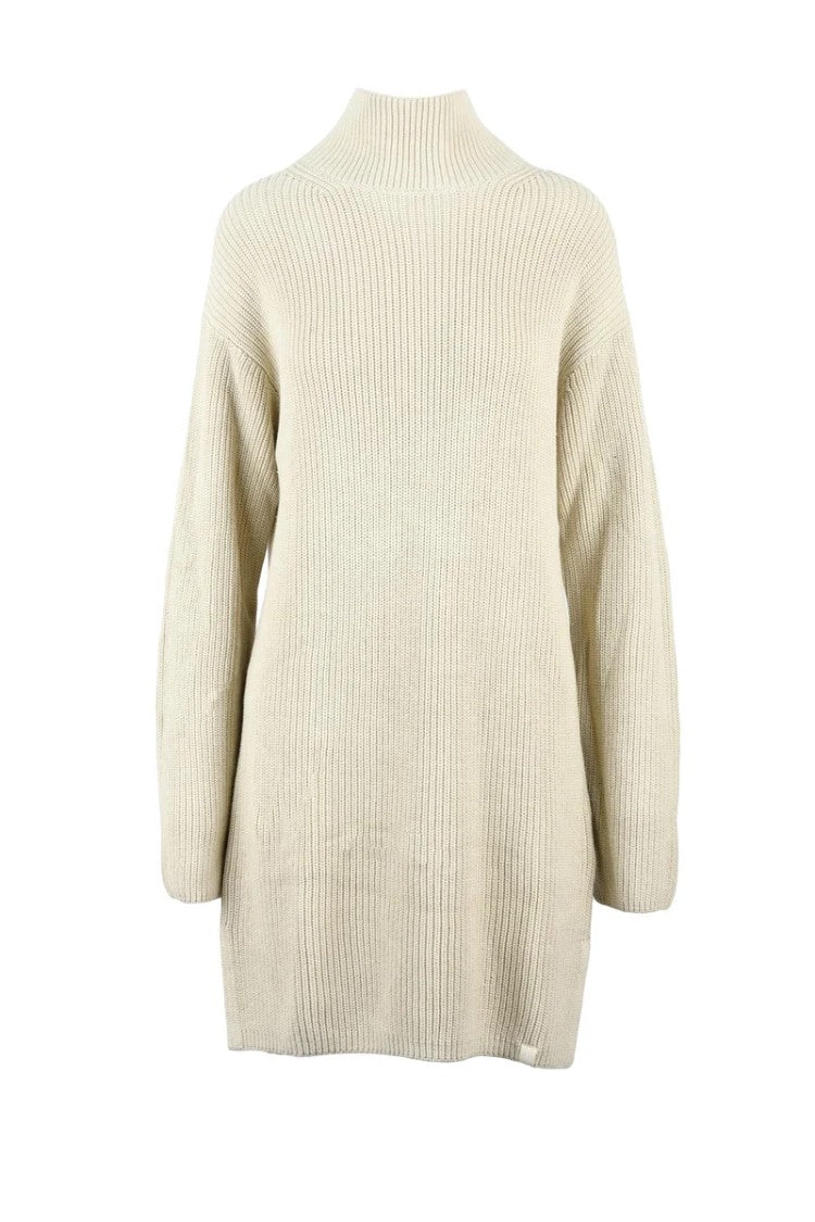Calvin Klein Jeans White Ribbed Turtleneck Dress