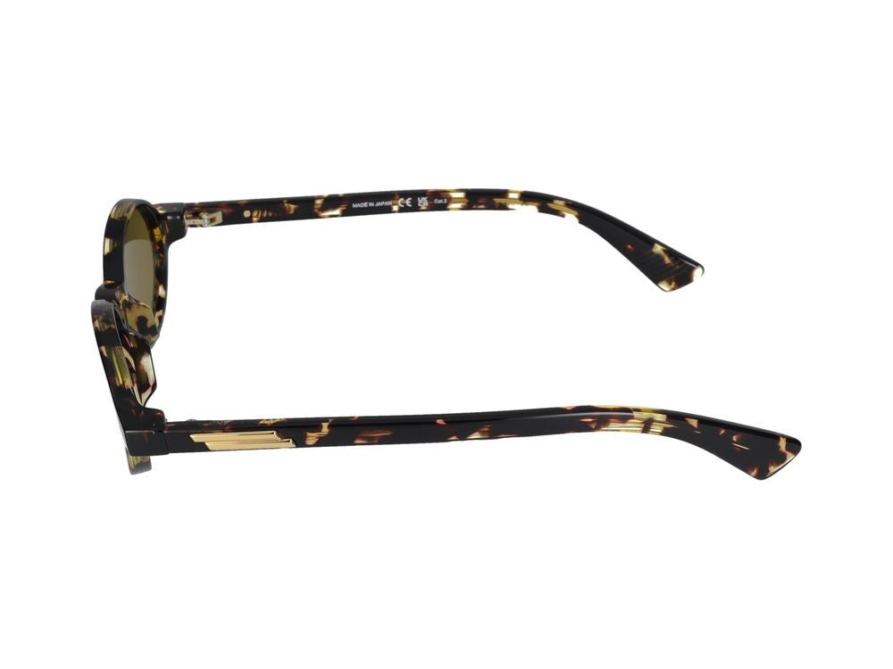 Bottega Veneta Havana Round Acetate Tortoiseshell Sunglasses
