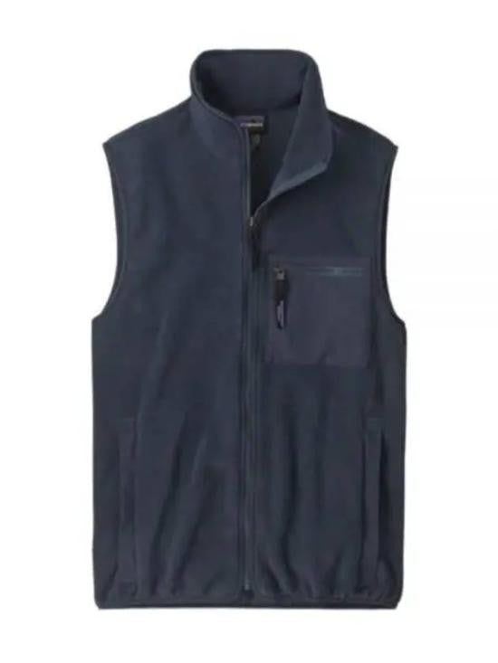 Patagonia Sleeveless Blue Vest With Front Zipper And Stand-Up Collar