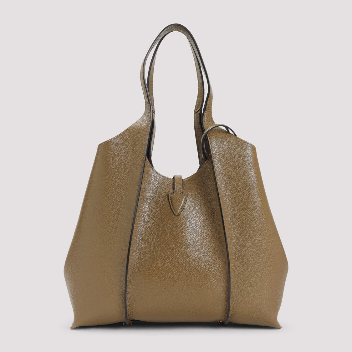 Tod's T Timeless Brown Grained Leather Shoulder Bag