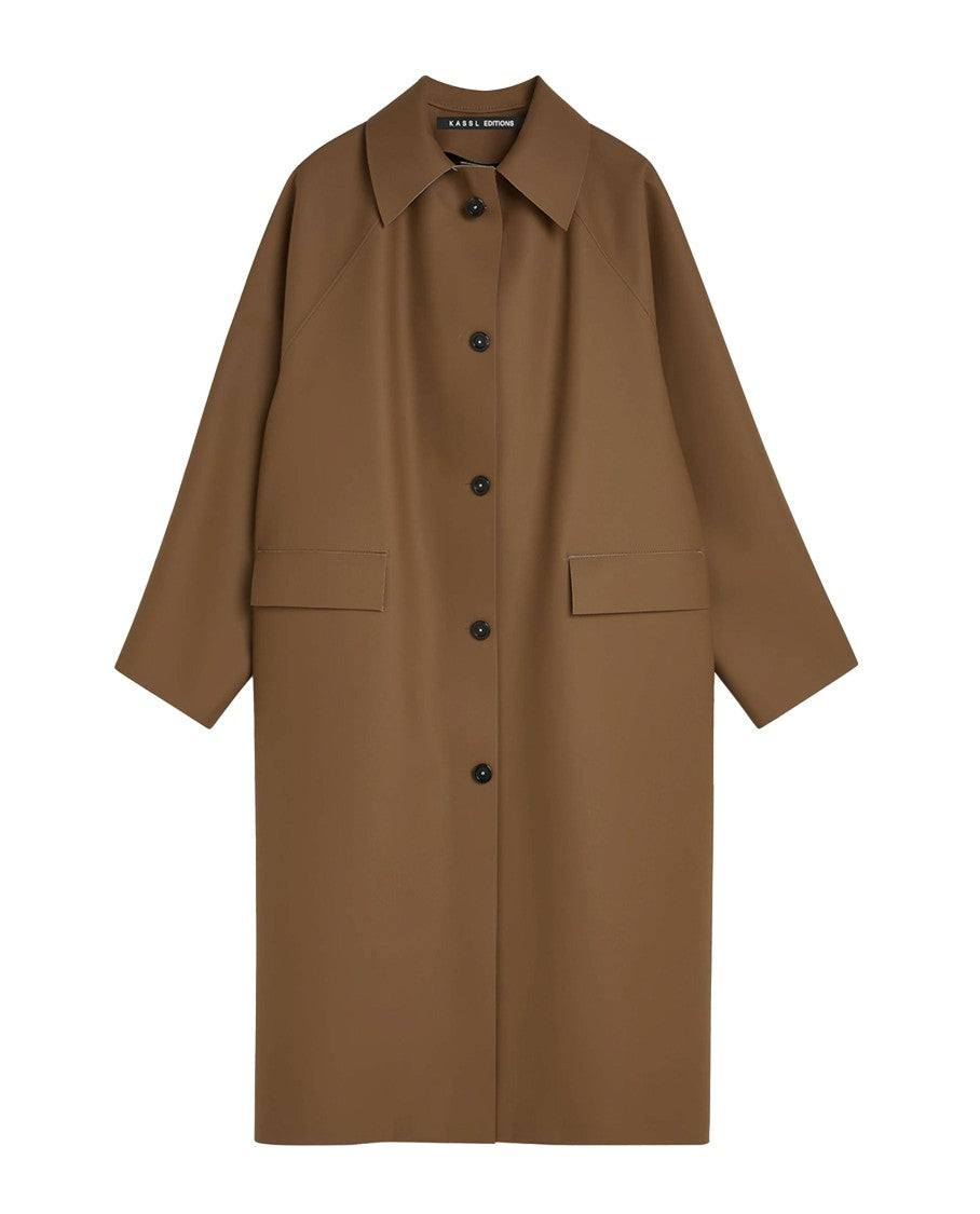 Kassl Editions Rubber Trench Coat With Button Closure