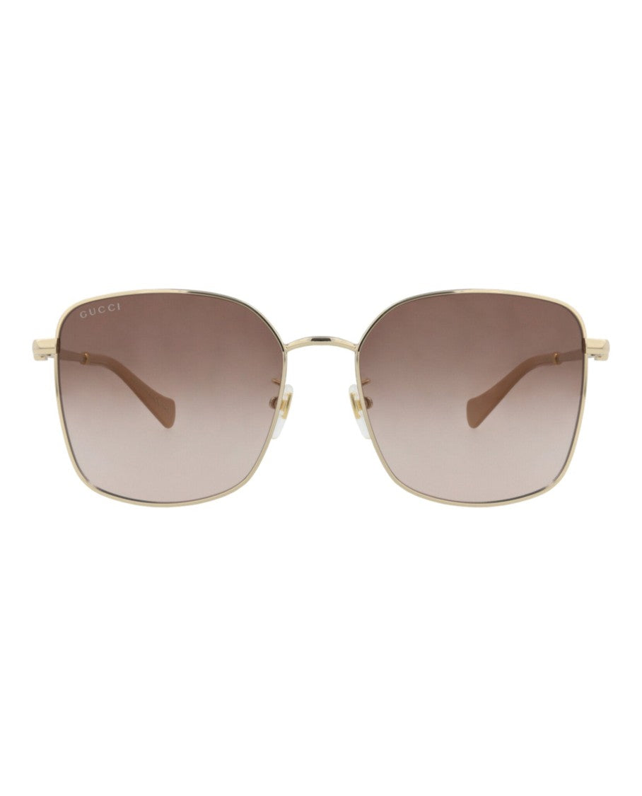 Gucci Square-Frame Metal Sunglasses