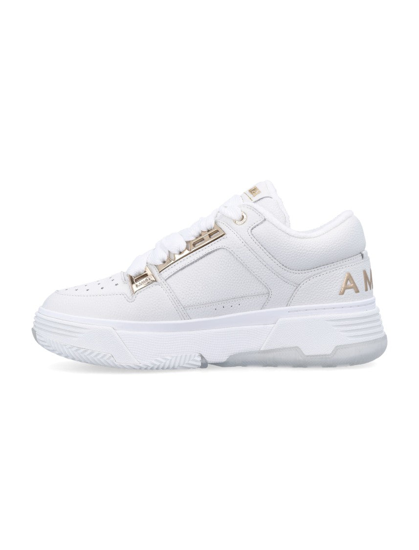 Amiri Metallic Leather Upper Sneakers With Star-Shaped Perforations