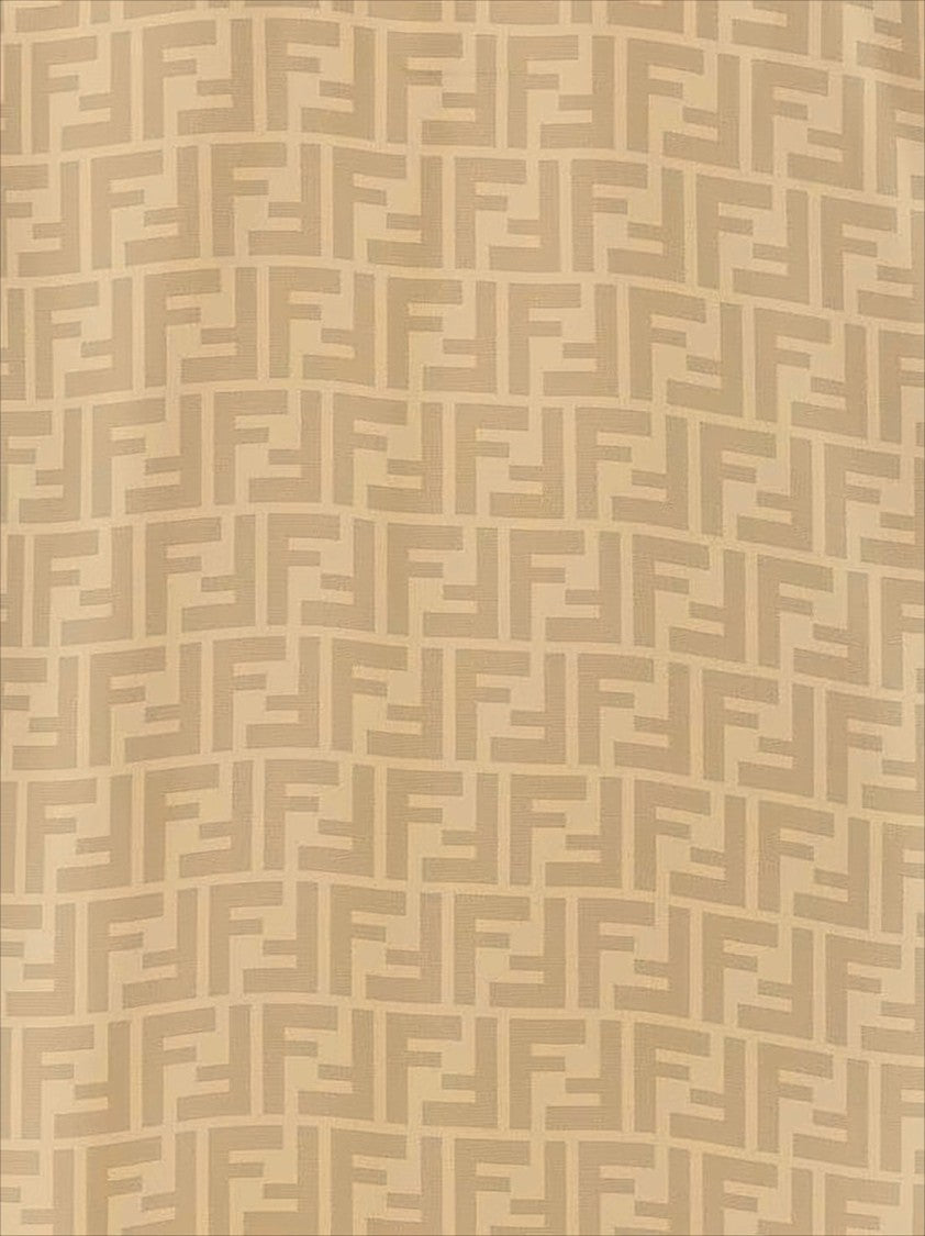 Fendi Short-Sleeve Silk Shirt With Tonal Monogram Pattern