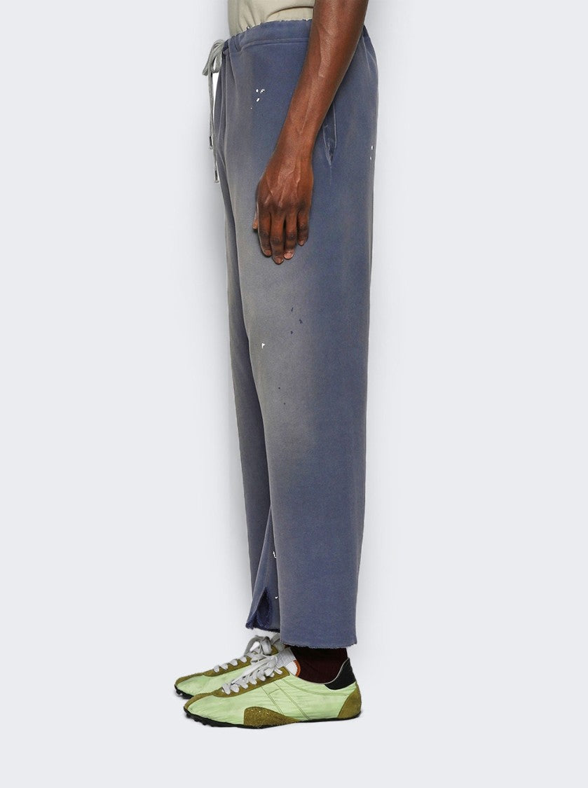 Maison Margiela Relaxed Fit Vintage Blue Pants With Artistic Paint Splatter