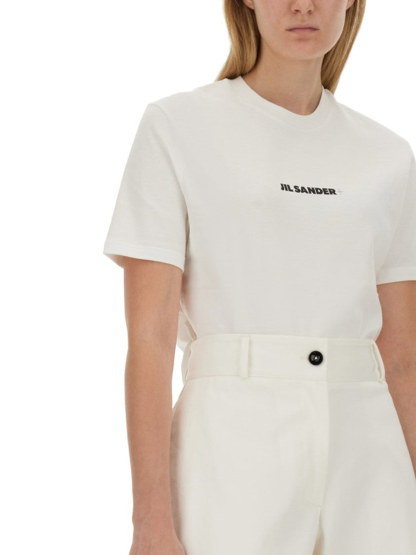 Jil Sander Regular Fit Cotton T-Shirt With Logo Detail