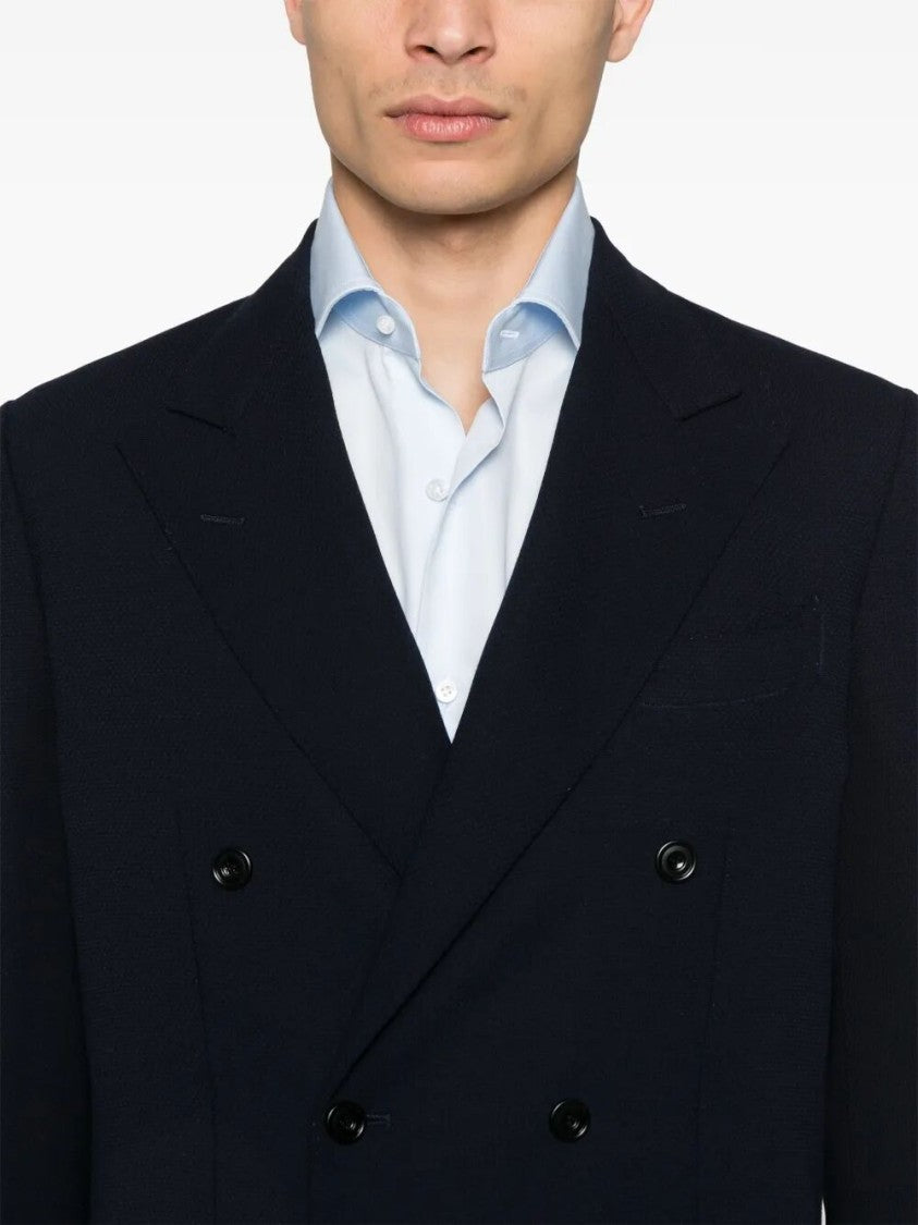Sartorio Napoli Double-Breasted Tailored Wool Jacket