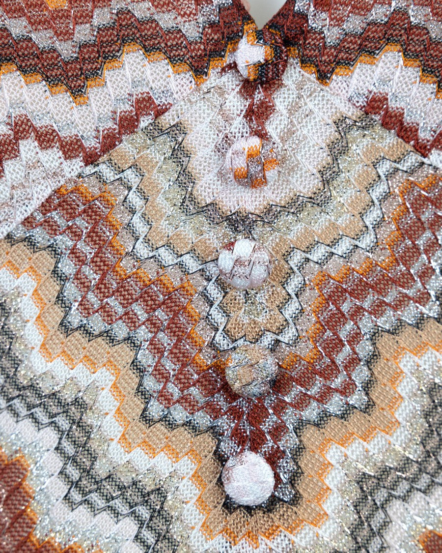 Missoni Long Flared Dress With Metallic Zig-Zag Pattern