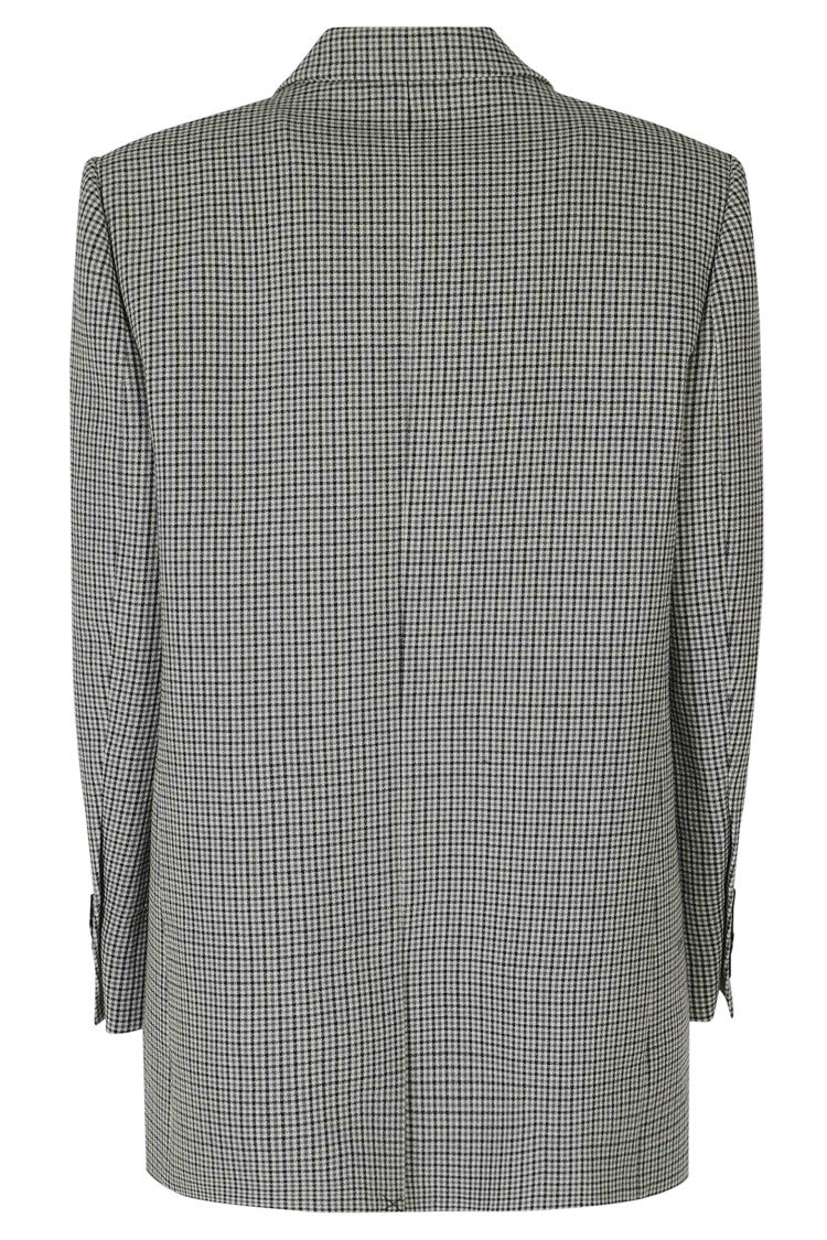 Ports 1961 Ivory Gray Houndstooth Peak Lapel Virgin Wool Blazer