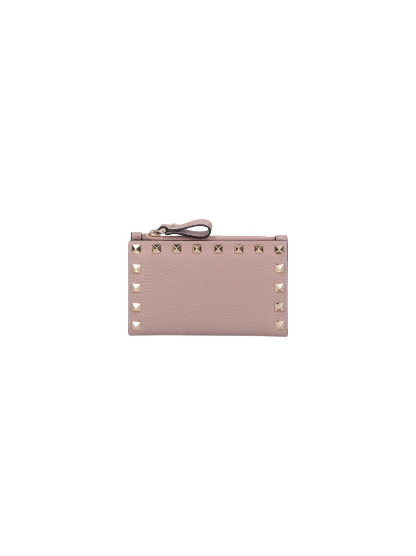 Valentino Pyramid Stud Mauve Cardholder