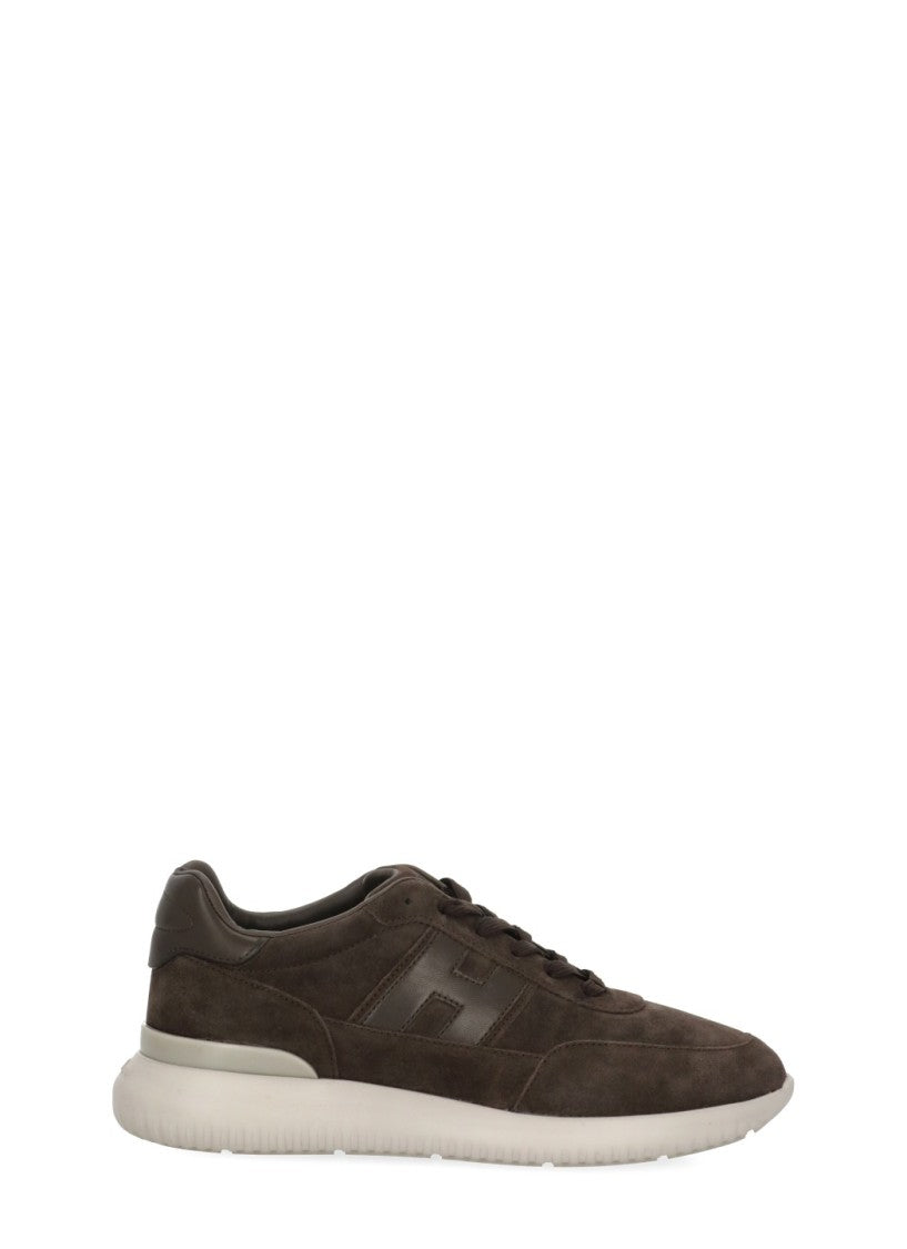 Hogan Brown Suede Low-Top Sneakers