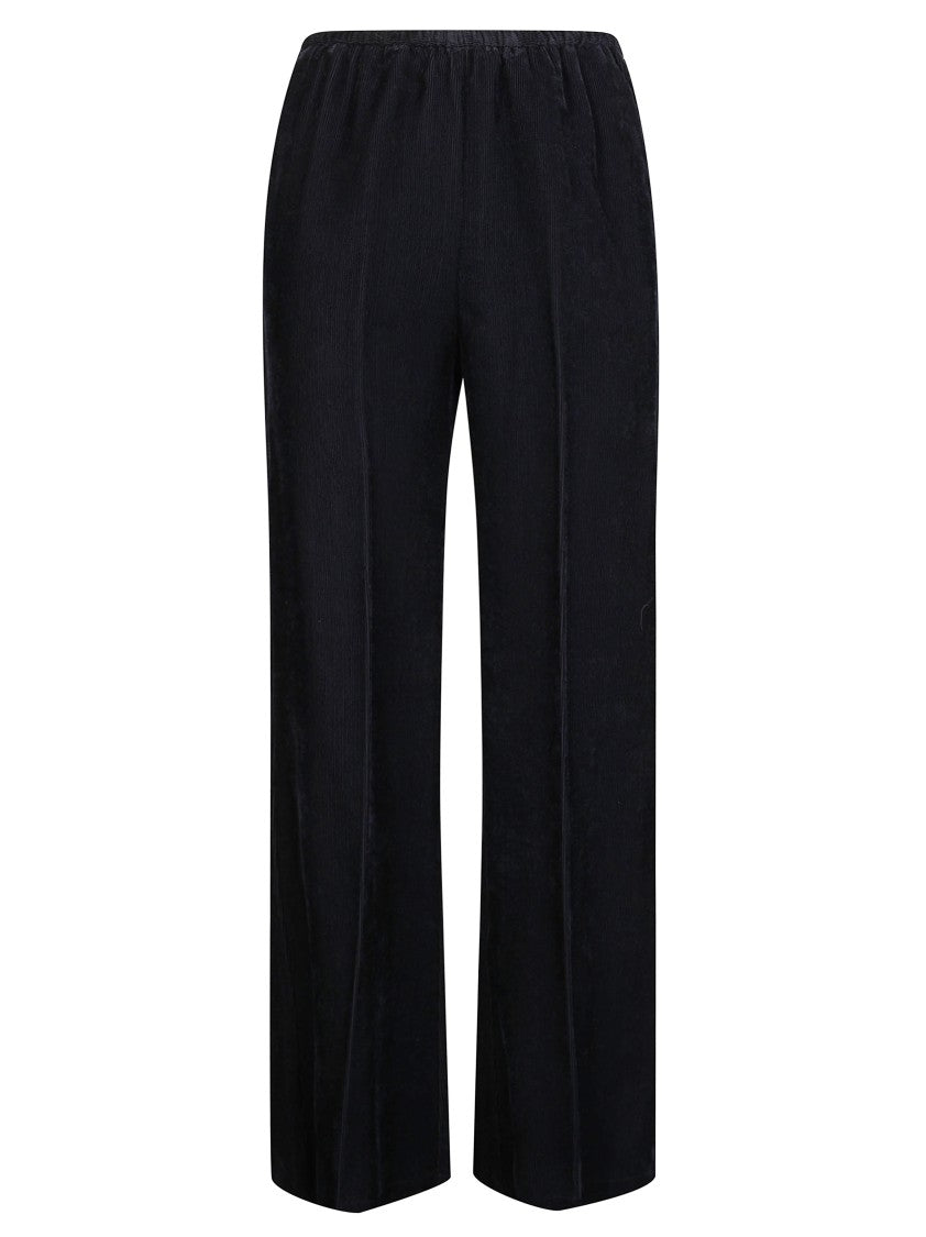 Forte Forte Fluid Velvet Wide-Leg Pants With Elastic Waistband And Side Pockets
