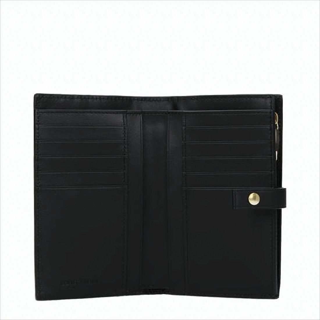 Bottega Veneta Compact Woven Calf Leather Wallet