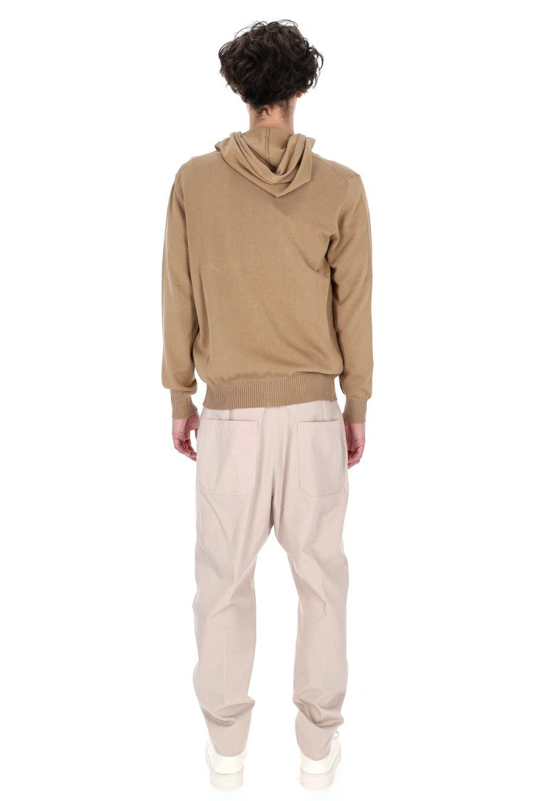Drumohr Camel Cotton Hooded Sweatshirt