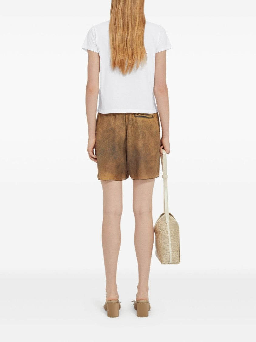 Mm6 By Maison Margiela Relaxed Fit White Cotton T-Shirt With Centered Logo
