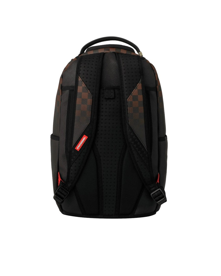 Sprayground Brown Check Ghost Drip Checkered Backpack