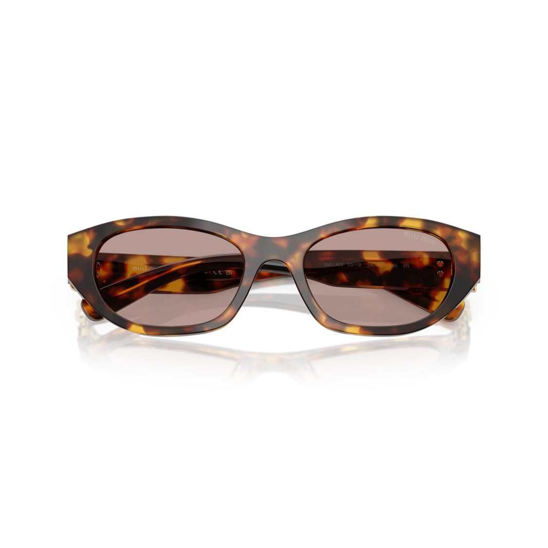 Miu Miu 0Mu A03s Tortoiseshell Oval Frame Sunglasses