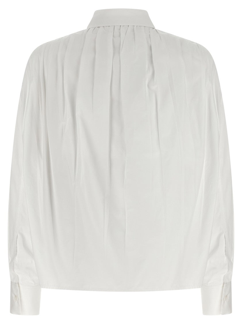 Jil Sander Ruffled White Shirt With Cropped Silhouette