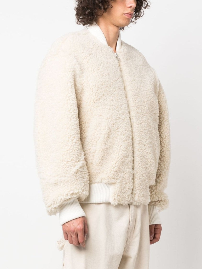 Jacquemus Off-White Shearling Bomber Jacket