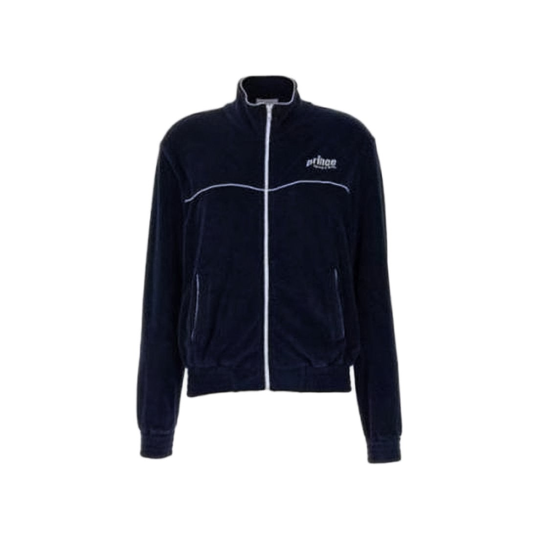 Sporty And Rich Classic Structured Denim Jacket With High Collar