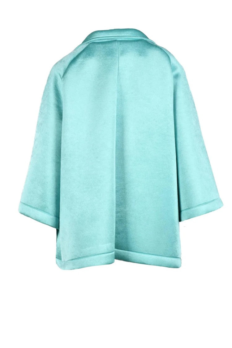 Motel Aqua Cropped Polyester Jacket