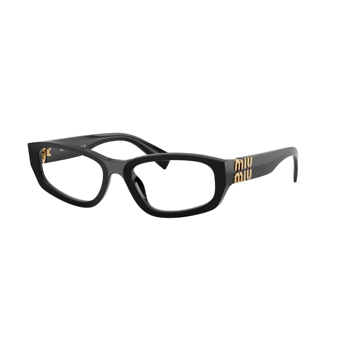 Miu Miu 0Mu 04Yv Glossy Black Acetate Rectangular Eyeglasses
