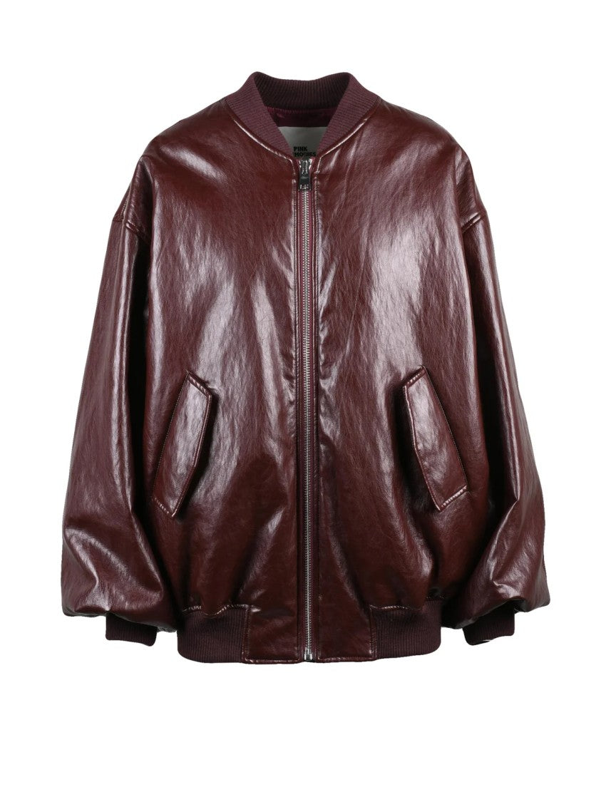 Pink Memories Pink Memories Oversized Bomber Jacket With Reflective Finish
