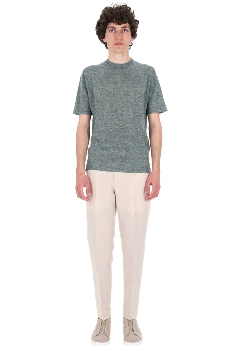 Roberto Collina Linen-Cotton Melange Casual T-Shirt