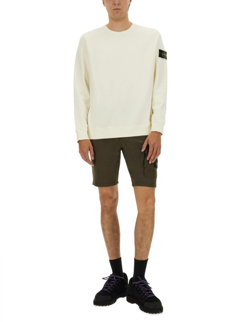Stone Island Organic Cotton Sweatshirt With Crew Neckline